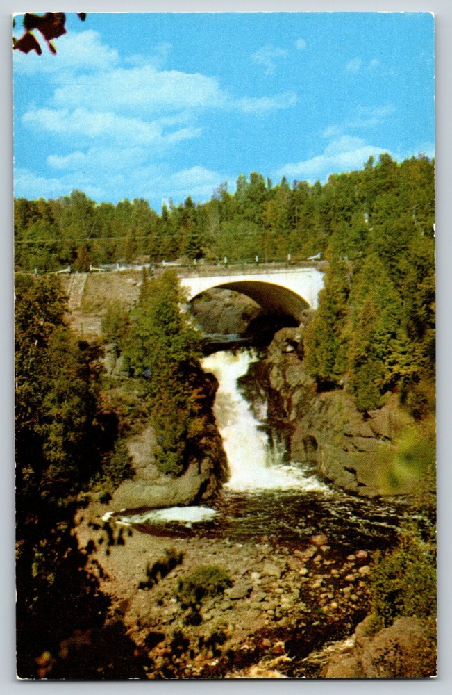 Cross River Falls North Shore Drive Schroeder Minnesota Vtg Postcard