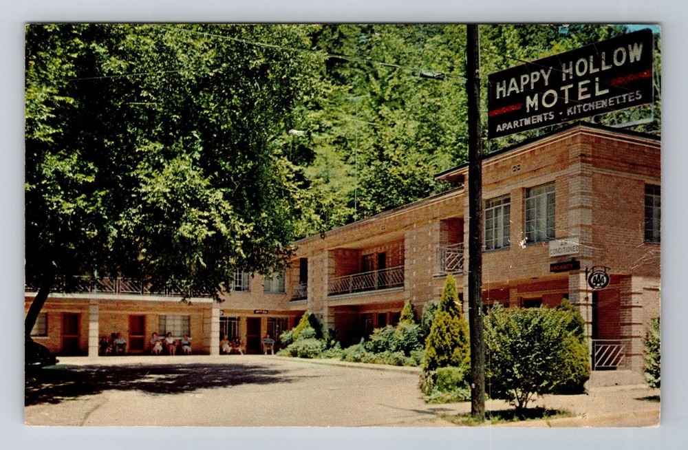 Hot Springs AR-Arkansas, Happy Hollow Motel, Advertising, Vintage Postcard
