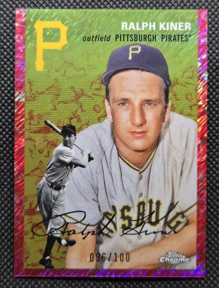 2023 Topps Chrome Platinum Ralph Kiner Fuchsia Toile Cream Shimmer /100 #414