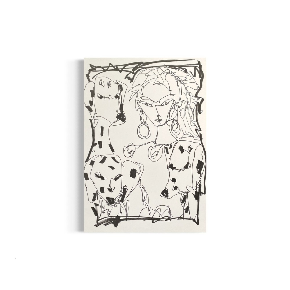 Vibrant Cruella Abstract Line Art Marker Painting  -image