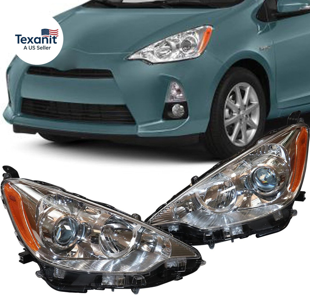 For 2012 2013 2014 Toyota Prius C Headlight Assembly, Left and Right Side Headli
