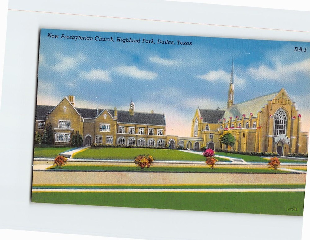 Postcard Presbyterian Church Highland Park Dallas Texas USA