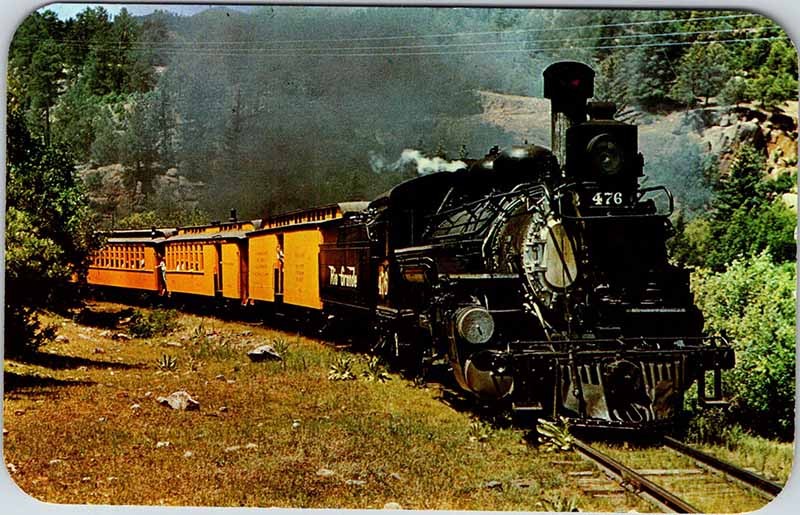 Postcard TRAIN SCENE Between Durango & Silverton Colorado CO m/09 AK8926