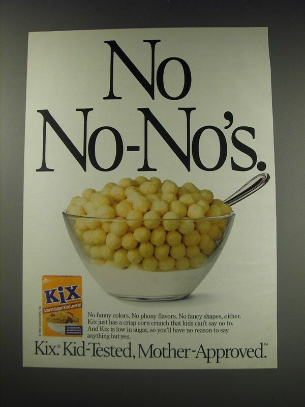 1991 General Mills Kix Cereal Ad - No No-No's