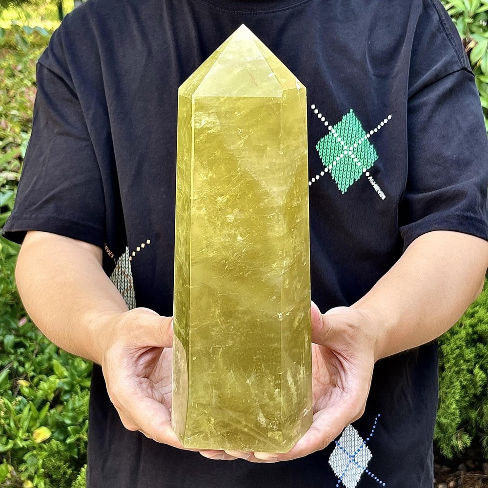 6.9LB Natural Citrine Smoky Quartz Obelisk Healing Crystal Pillar