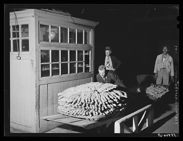 Danville Virginia Tobacco Auction Warehouse 1940 Men Weighing Tobacco