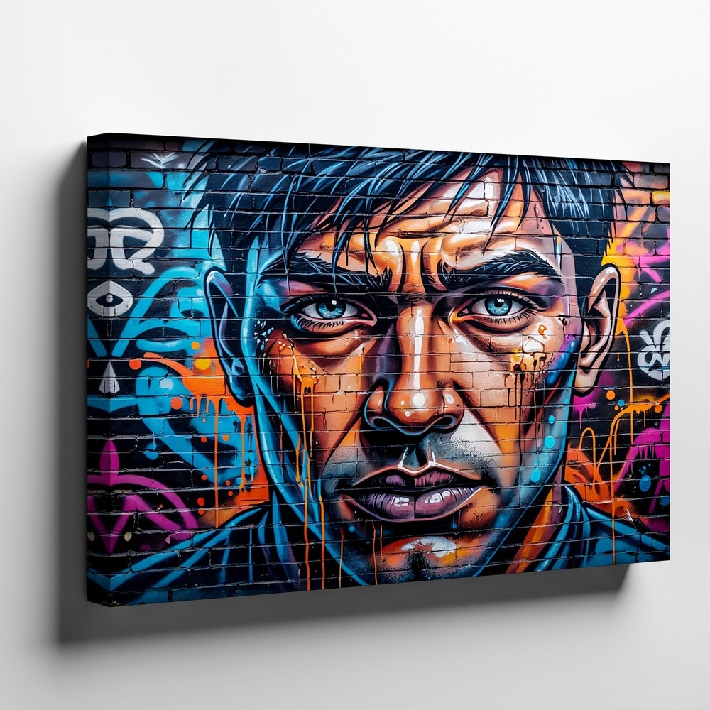 Street Art Canvas Wall Art Graffiti Face Urban Portrait Modern Wall Decor Print