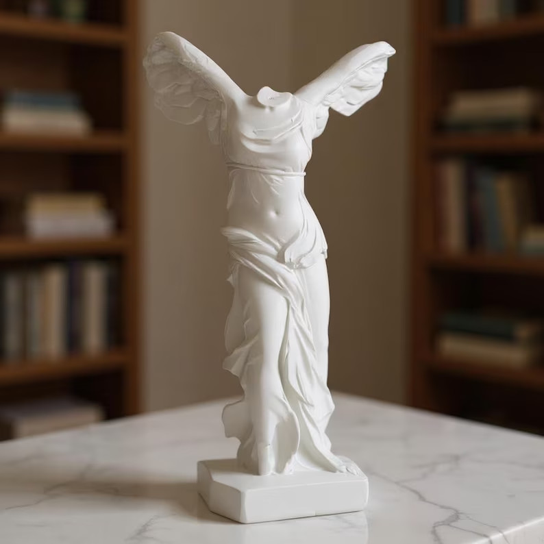 Greek Victory Goddess Statue Resin Angel Wing Sculpture Home Decor Figurine