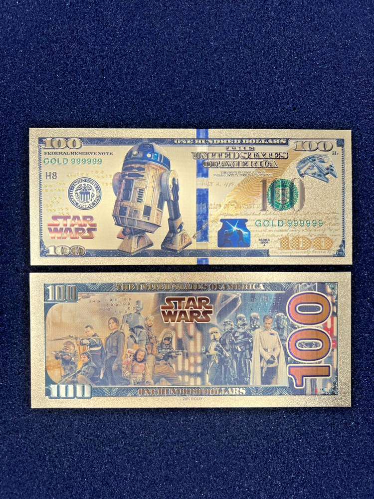 R2-D2 - 24k Gold Foil Banknote - Star Wars Tv Show/Movie