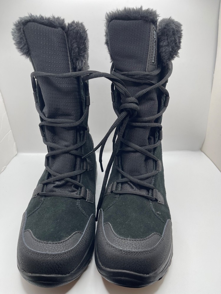 Columbia Ice Maiden II Insulated Black Waterproof Winter Boots Sz 10w