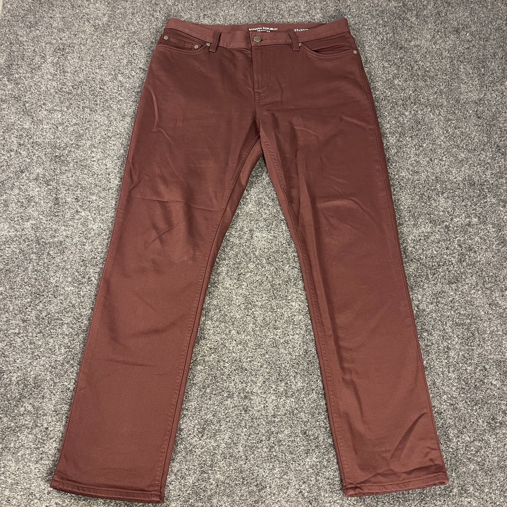 Banana Republic Traveler Pants Mens 32x30 Slim Brown Stretch 5 Pocket