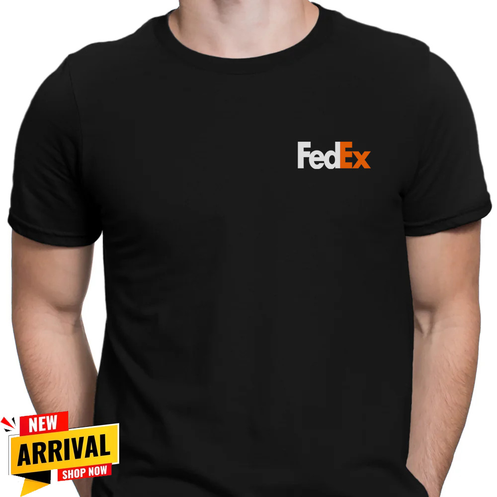 Fedex Logo Men Black Cotton Fabric TShirt Streetwear Style Classic Fit