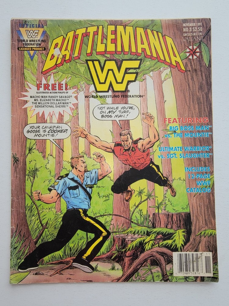 WWF Battlemania #3 G/VG Valiant Ultimate Warrior - Big Boss Man, No posters
