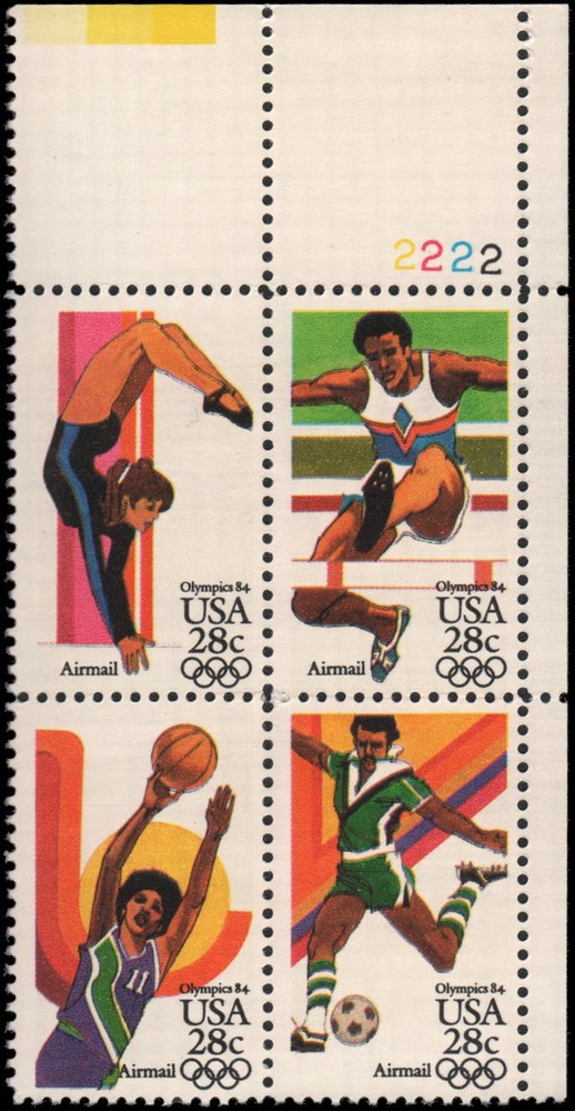 US #C101-C104 MNH plate block of 4