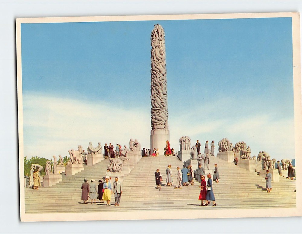 Postcard The Monolith in the Vigeland Sculpture Park Oslo Norway
