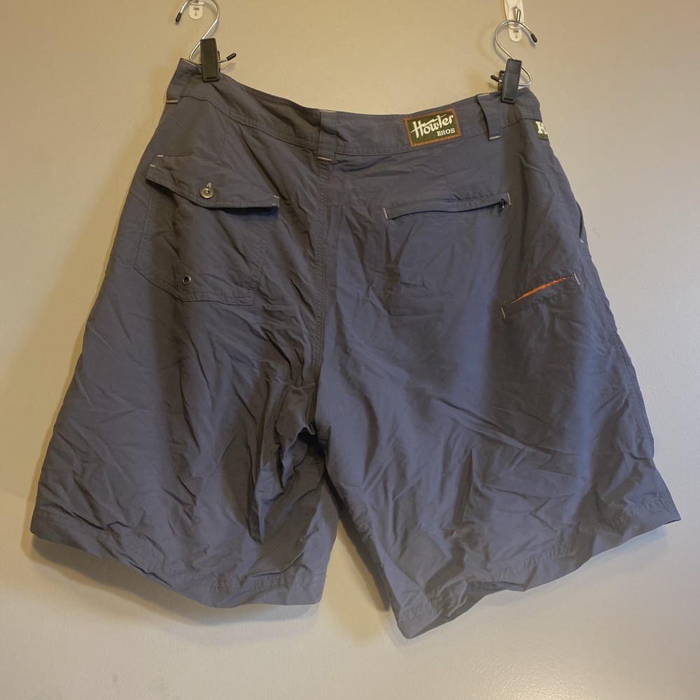 Howler Brothers Shorts Men's 35 Gray Horizon Hybrid Quick Dry Nylon Ripstop