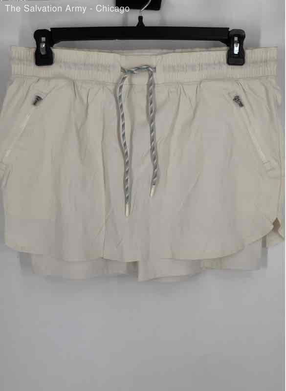Athleta Womens White Elastic Waist Activewear Athletic Skort Size 14