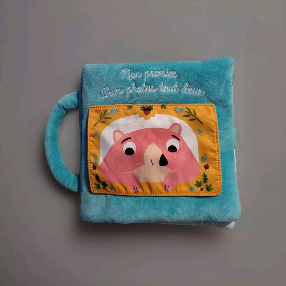 Mon Premier Album Photos Tout Doux Cloth FRENCH Baby Book SHOWER GIFT PLUSH NEW!