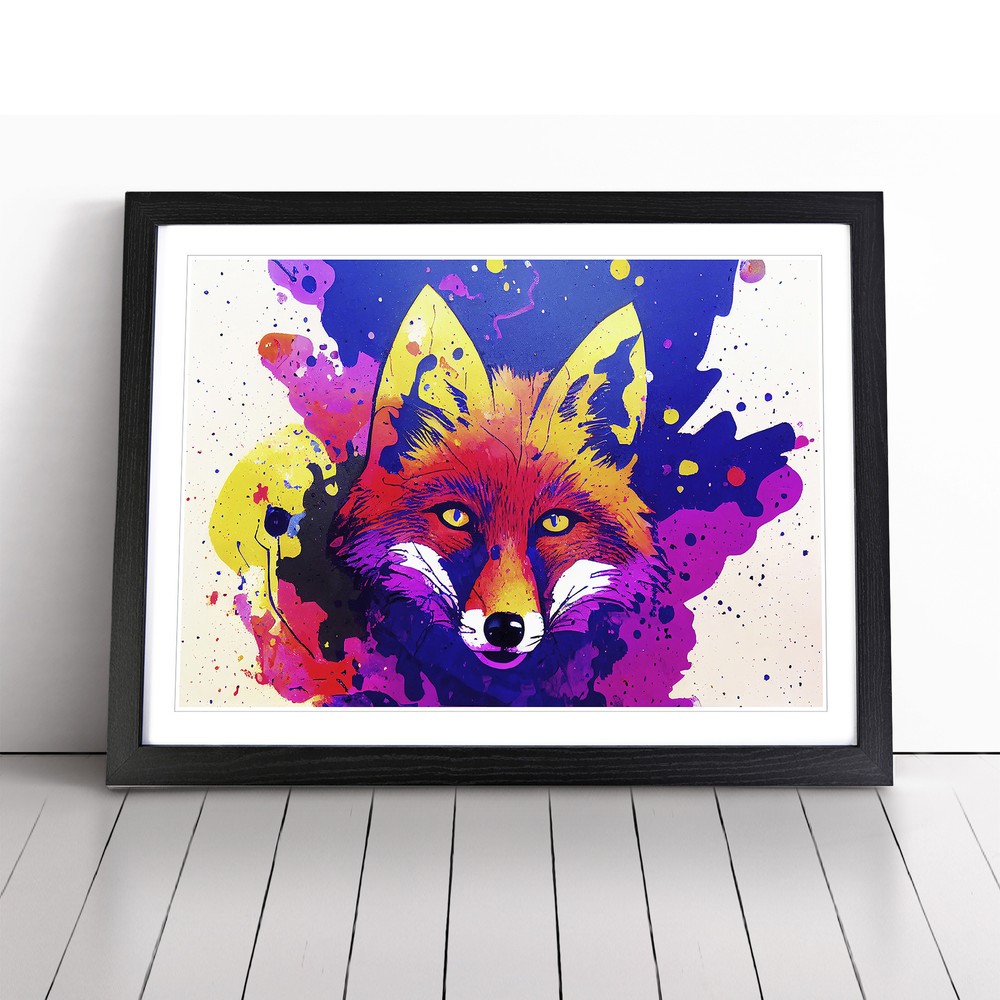 Fox Splash Vol.1 Abstract Wall Art Print Framed Canvas Picture Poster Decor