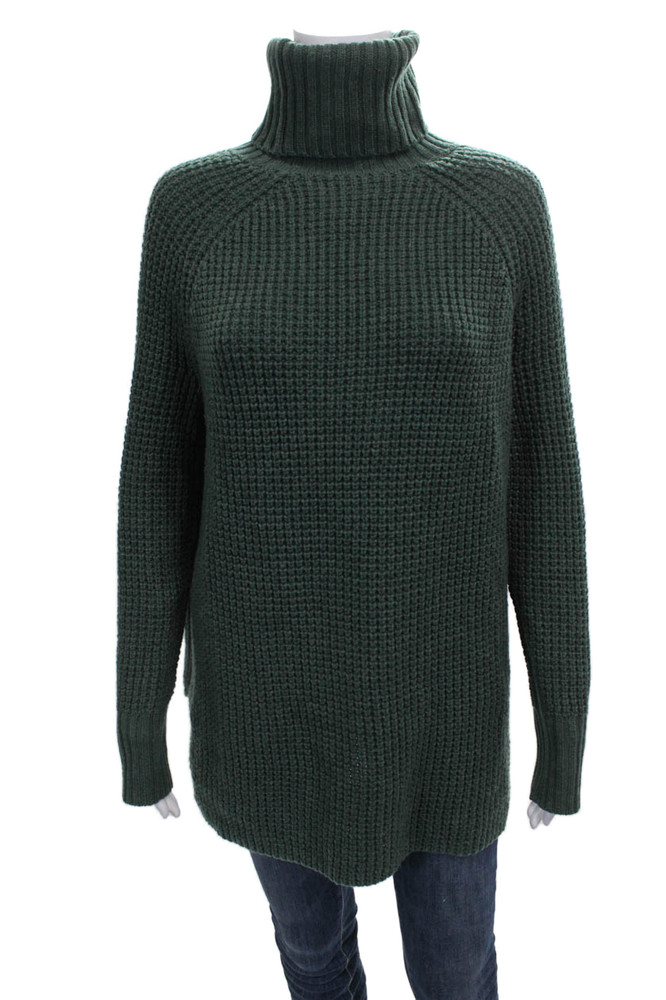 Hatch Women Merino Wool Turtleneck Tunic Sweater Green Long Sleeve Size PPFree Shipping in US $100+ Orders | $6.95 Orders Below