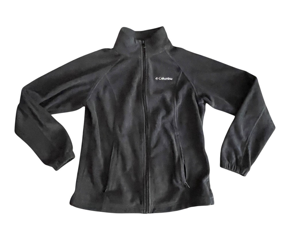 VTG Columbia Men's M Black Fleece Full Zip Jacket Sportswear