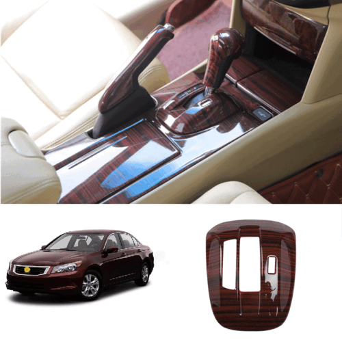 For Honda Accord Crosstour 2008-12 Red Wood Grain Center Console Gear Shift Trim