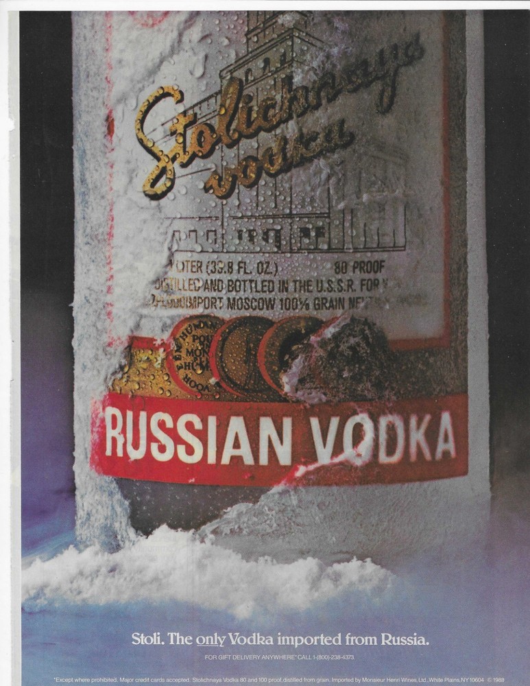 Stolichnaya Russian Vodka  Original Print Ad