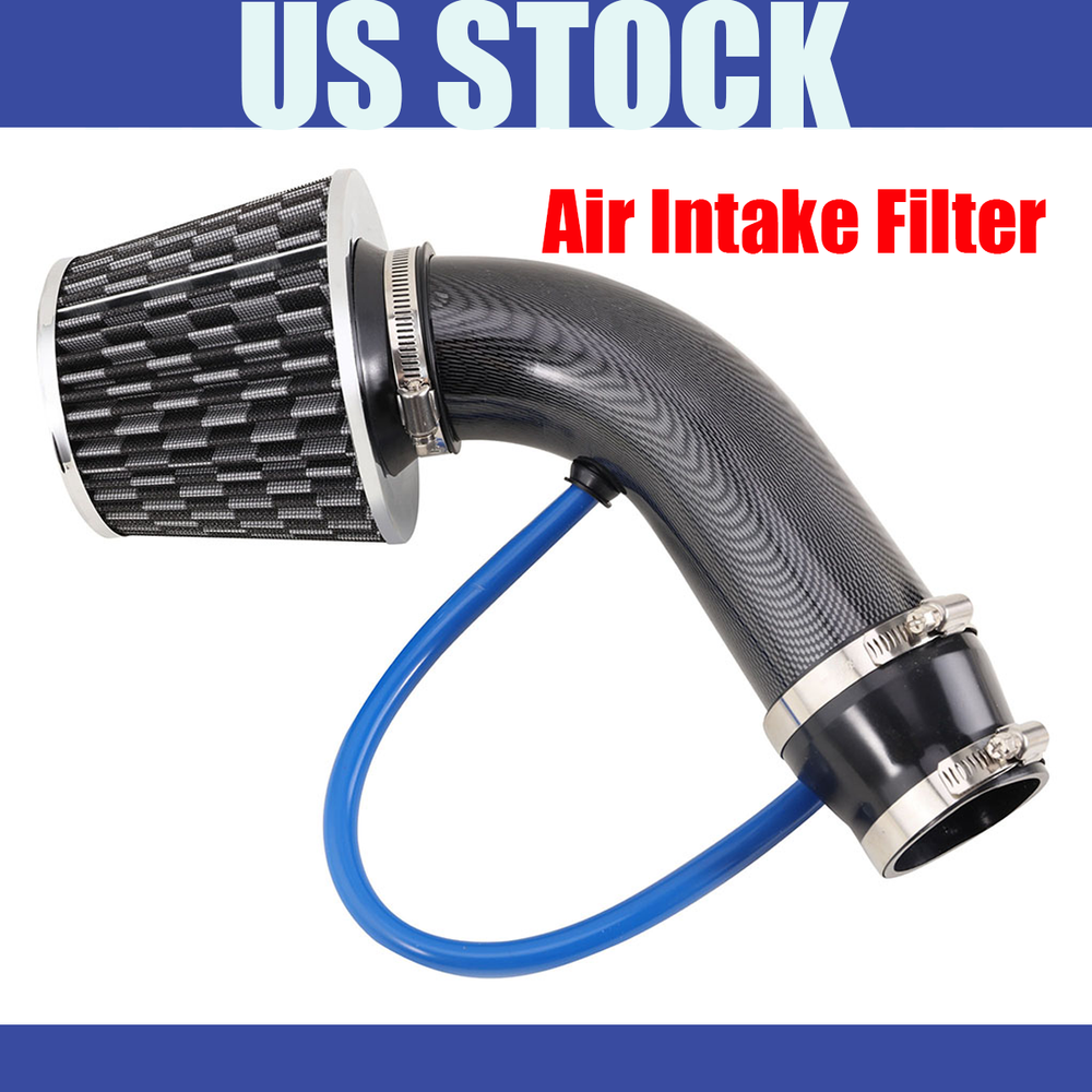 76mm Cold Air Intake Filter Induction Kit Pipe Power Flow Hose System Car