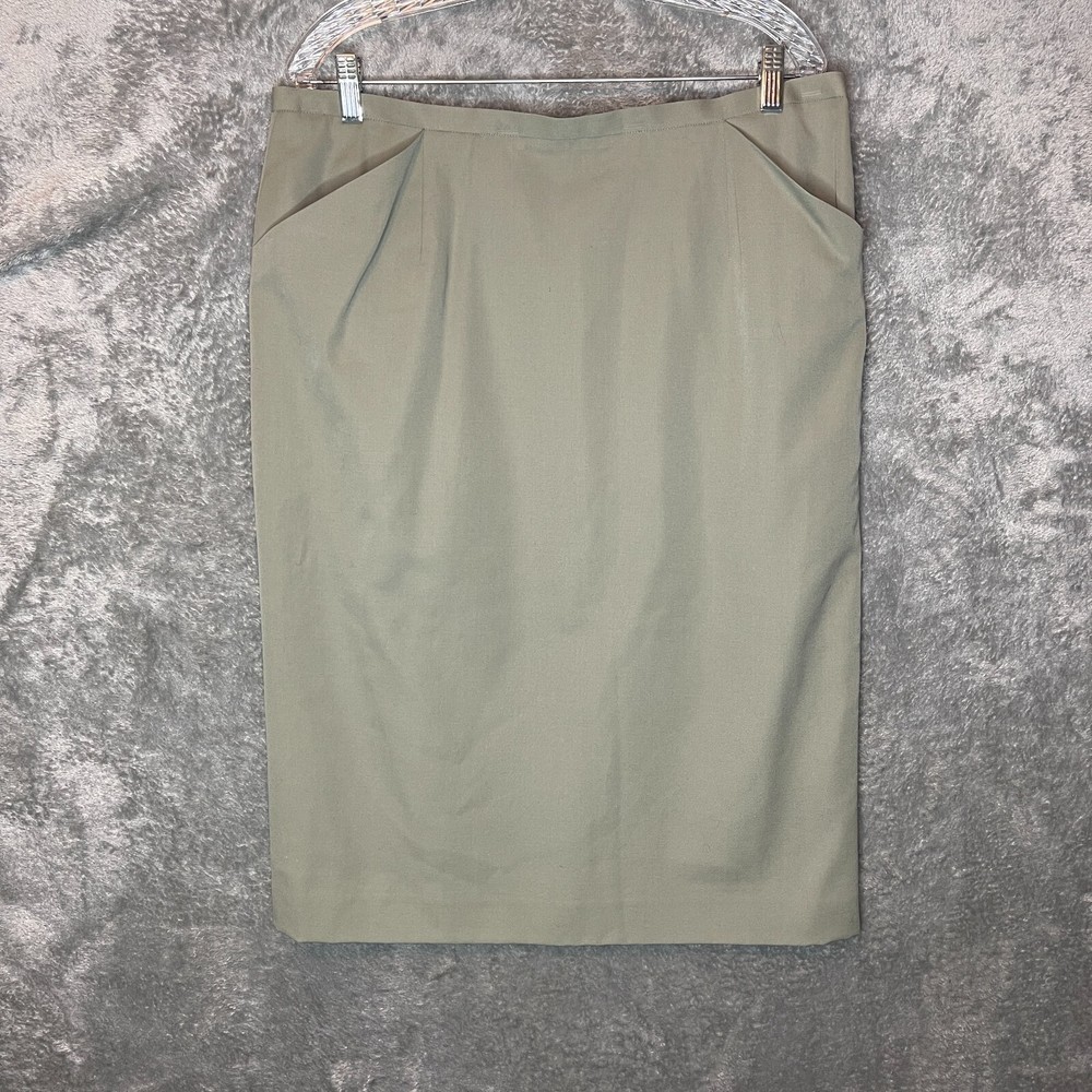 Vtg Talbots Women Classic Office Career Pure Wool Knee Length Pencil Skirt 18