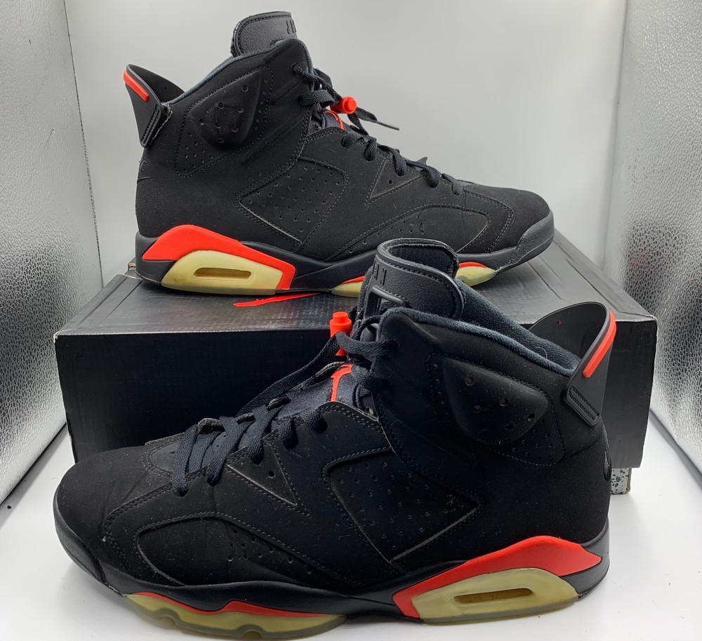 Nike Air Jordan 6 Retro Sneakers Mens Size 13 Black Mid Top 384664-060 w/ Box