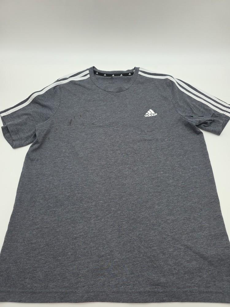 Adidas T-shirt Men Large Gray Graphic Print Logo Tee. #46055