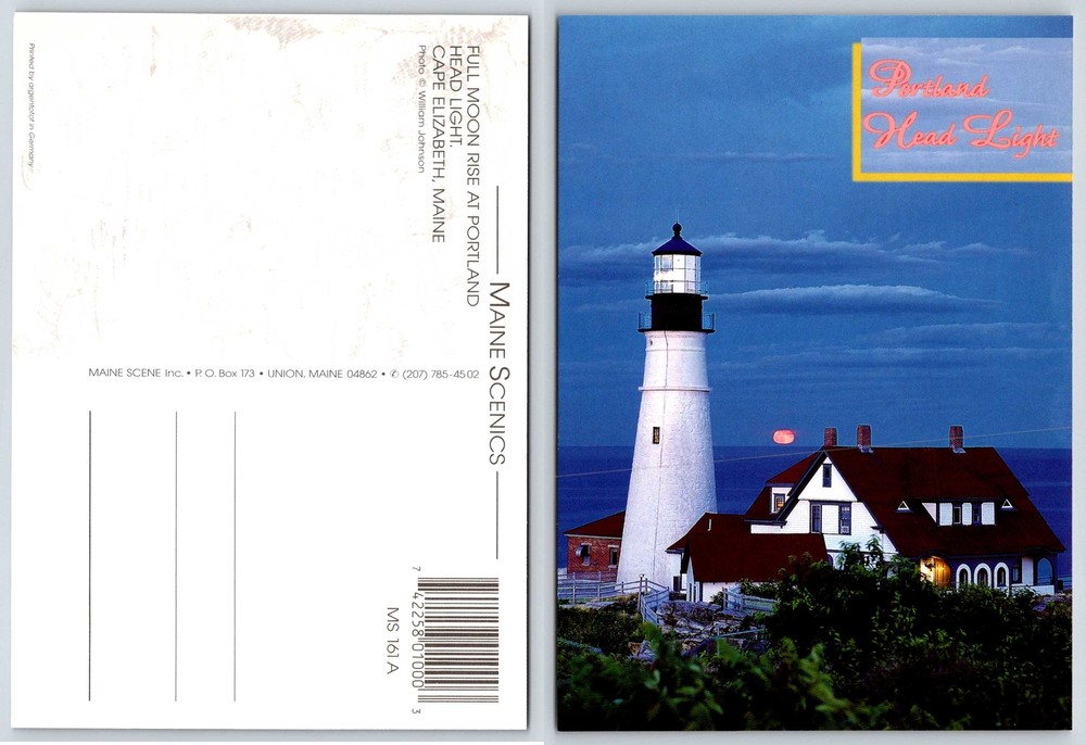 Cape Elizabeth Maine PORTLAND HEAD LIGHTHOUSE Postcard V596