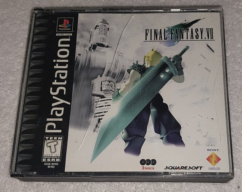 SquareSoft Final Fantasy VII (Sony PlayStation 1, 1997) PS1 3 Discs NO MANUAL