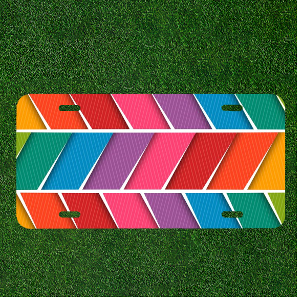 Custom Personalized Car License Plate with Vibrant Abstract Design