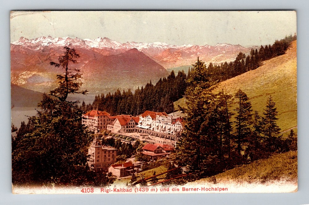 Switzerland- Lake Lucerne Spa Resort In Bernese High Alps Vintage c1907 Postcard