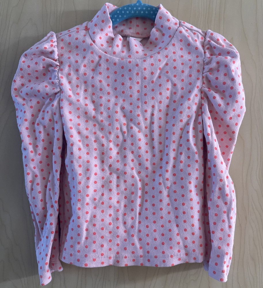 Baby Gap Pink Polka Dot Long Puff Sleeve Shirt Size 3T