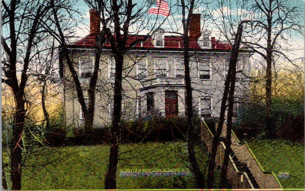 Albany NY-New York, Schuyler Mansion, Antique Vintage Souvenir Postcard