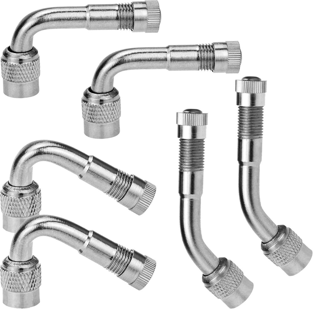 6-Pack Valve Stem Extenders,  45 Degree 90 Degree 135 Degree Schrader Tire Valve