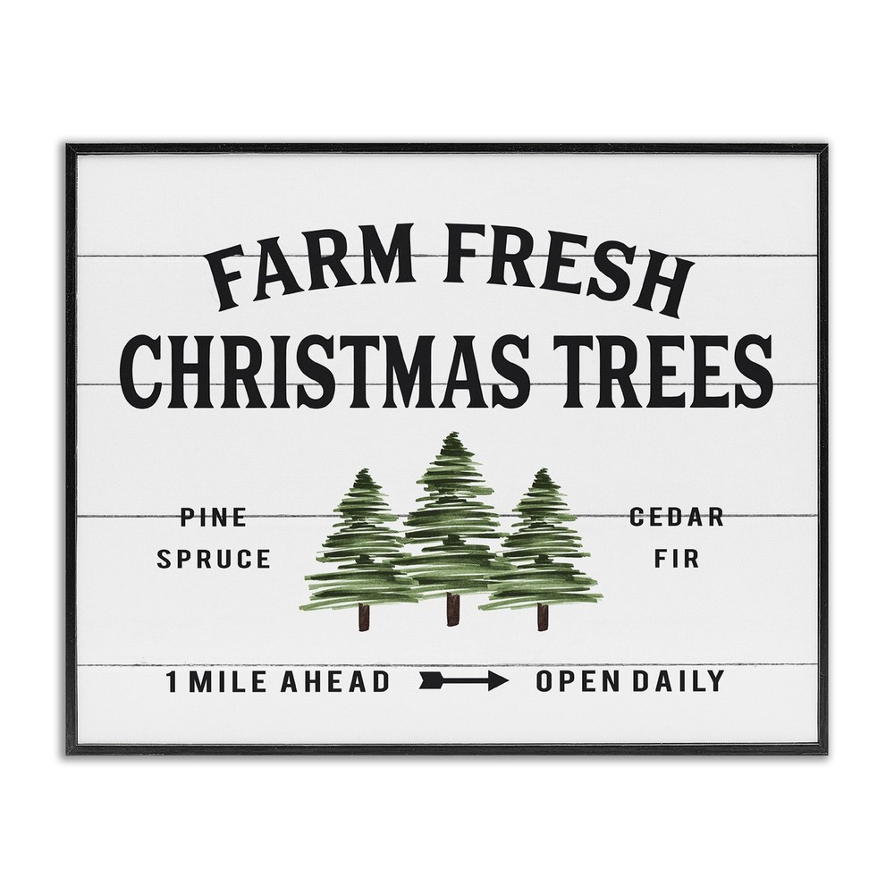 The Stupell Home Décor Collection White Planked Look Holiday Farm Fresh Chris...