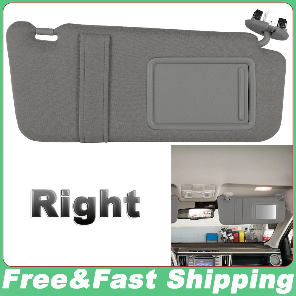 Right Passenger Side Sun Visor for 2007-2011 Toyota Camry With Sunroof Gray