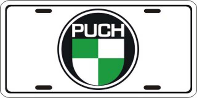 Vintage Puch License Plate Embossed Metal New Old Stock Motorcycle #2704