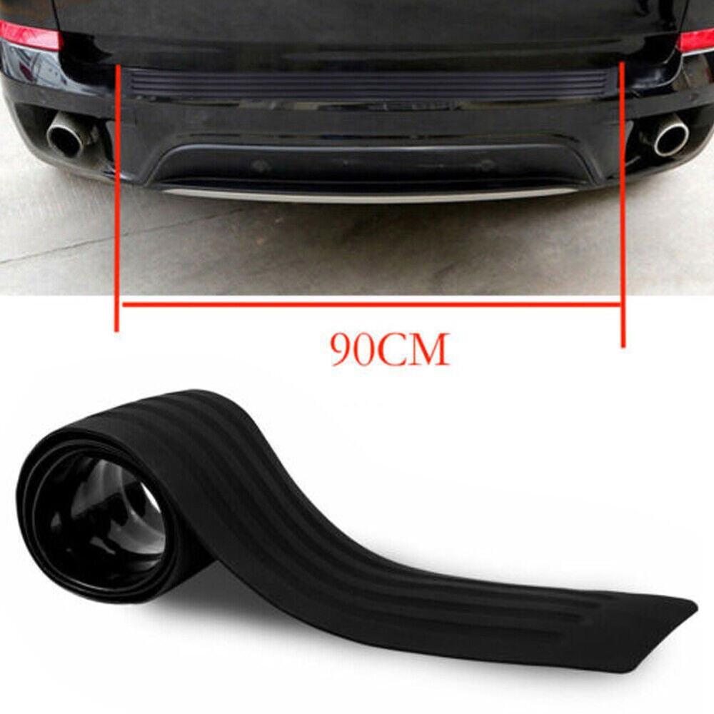 1Pc Car Rear Bumper Sill Protector Plate Rubber Cover Guard Back Door Boot Trim