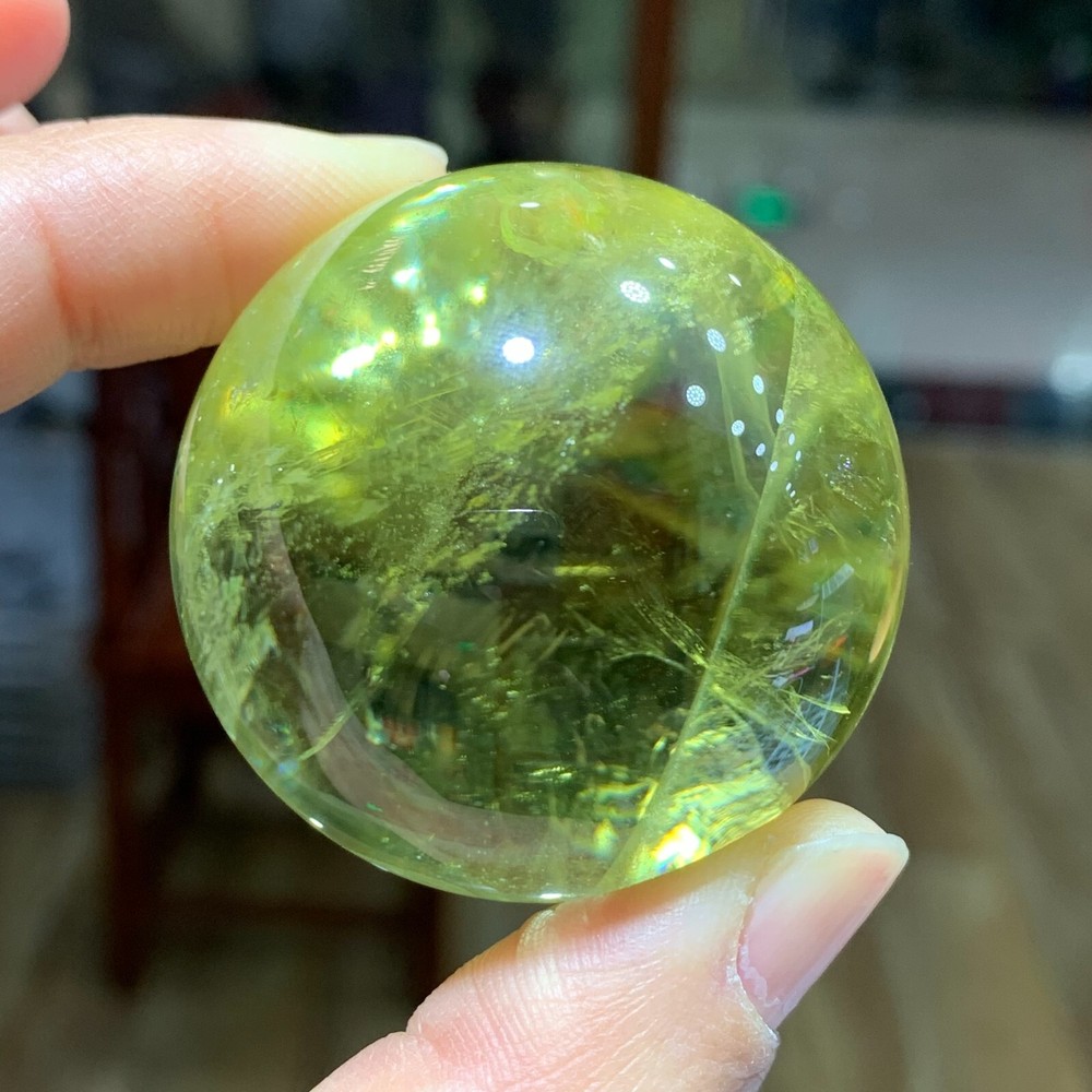 115g Rare Natural Citrine Sphere Quartz Crystal Ball Mineral Specimen Gift
