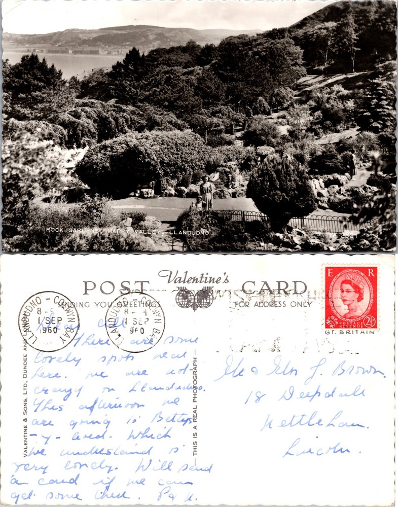 RPPC Rock Garden Llandudno Wales Photo Postcard