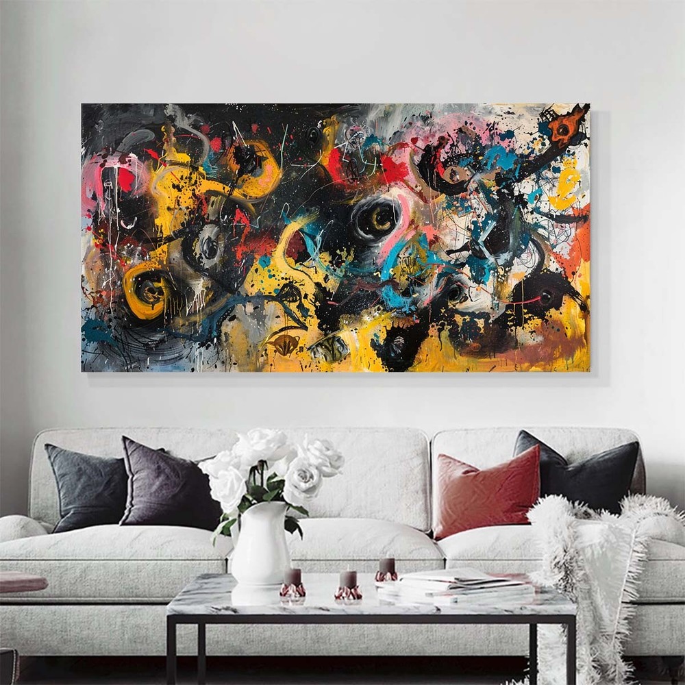 Green textured abstract oil paintings on canvas modern art decor for wall