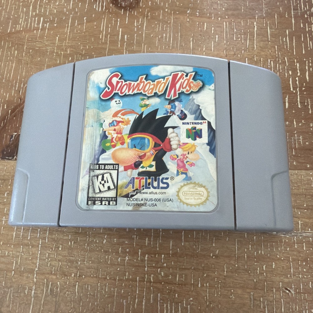 ATLUS Snowboard Kids (Nintendo 64 N64, 1998) Game Cartridge Cleaned Tested