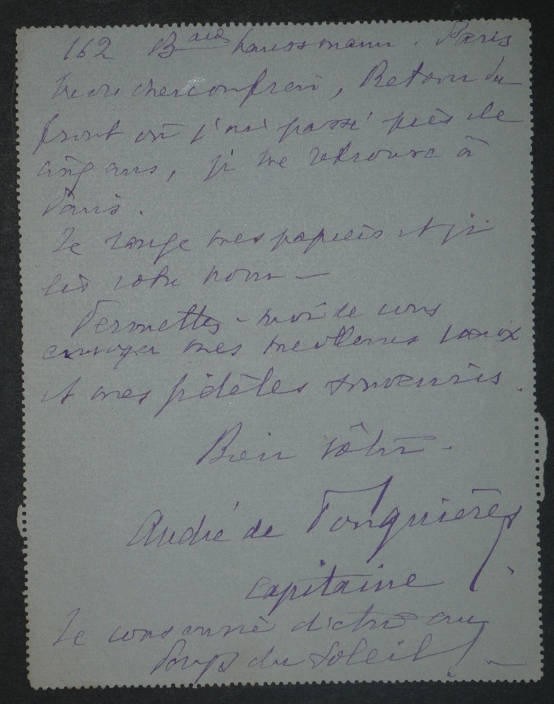 André de FOUQUIÈRES - Signed Autograph Letter - 