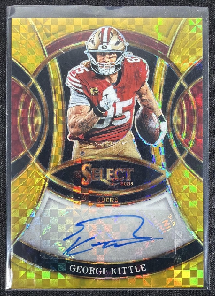 2025 Panini Select George Kittle #SP-GKE Signatures Gold Prizm 1/10 Auto 49ers