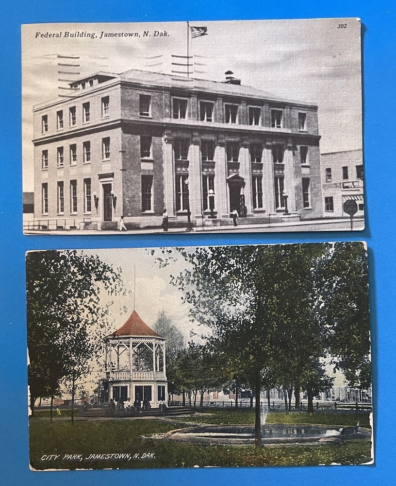 Jamestown North Dakota ND Federal Building & City Park Vintage Postcard Lot