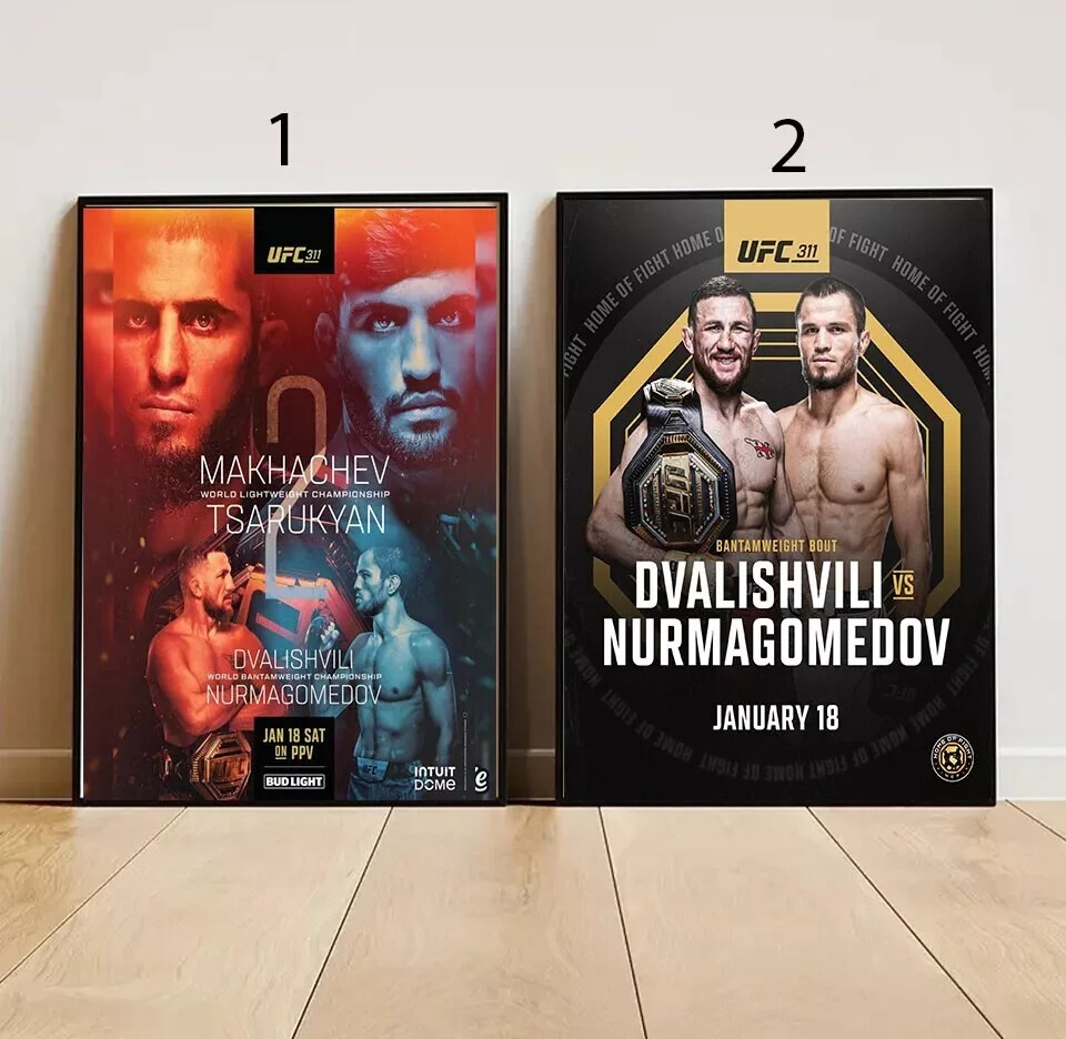 UFC 311 Makhachev vs Tsarukyan 2 Autographed Fight Poster